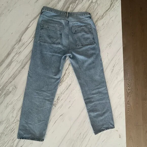 Agolde Cooper Cargo Pants in Rank Womens Size 28 Jeans Blue Light Wash Denim - Picture 2 of 9